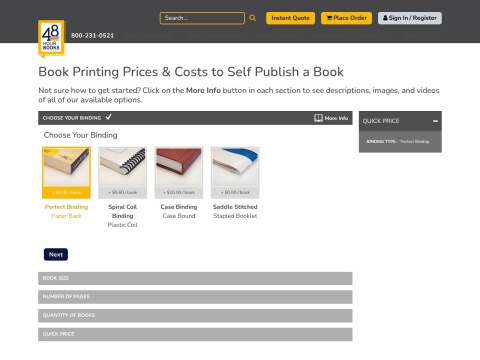 Preview for 48 Hour Books Price Calculator