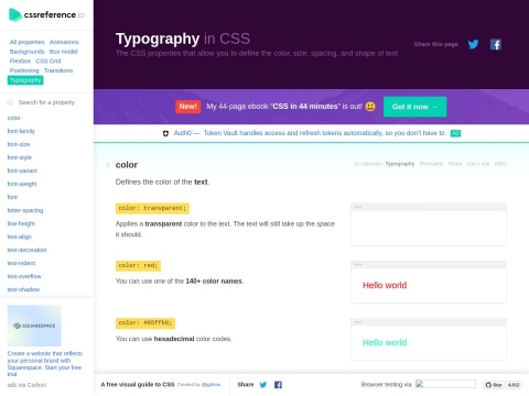 Preview for Typography - CSS reference.io