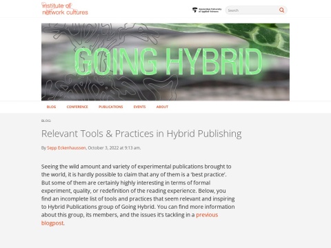 Preview for relevant tools practices in hybrid publishing
