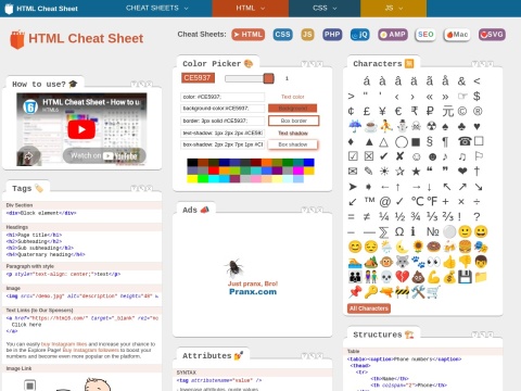 Preview for HTML & CSS Cheatsheet