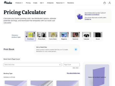 Preview for Lulu Pricing Calculator