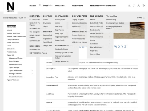Preview for Glossary of Paper Terms